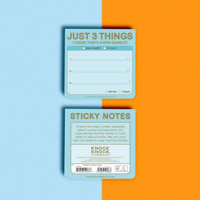 Just 3 Things Sticky Notes