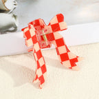 Stylish Checkered/Leopard/Glittery Bow-Shaped Hair Claw