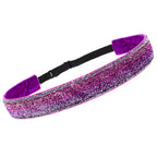 Adjustable No Slip Glitter Headband for Girls - Purple