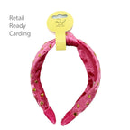 Kids Knot Headband - Gold Heart Stud Velvet
