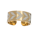 Hypoallergenic Stainless Steel Chevron Ring: White