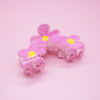 Pink Flower Hair Claw Clip