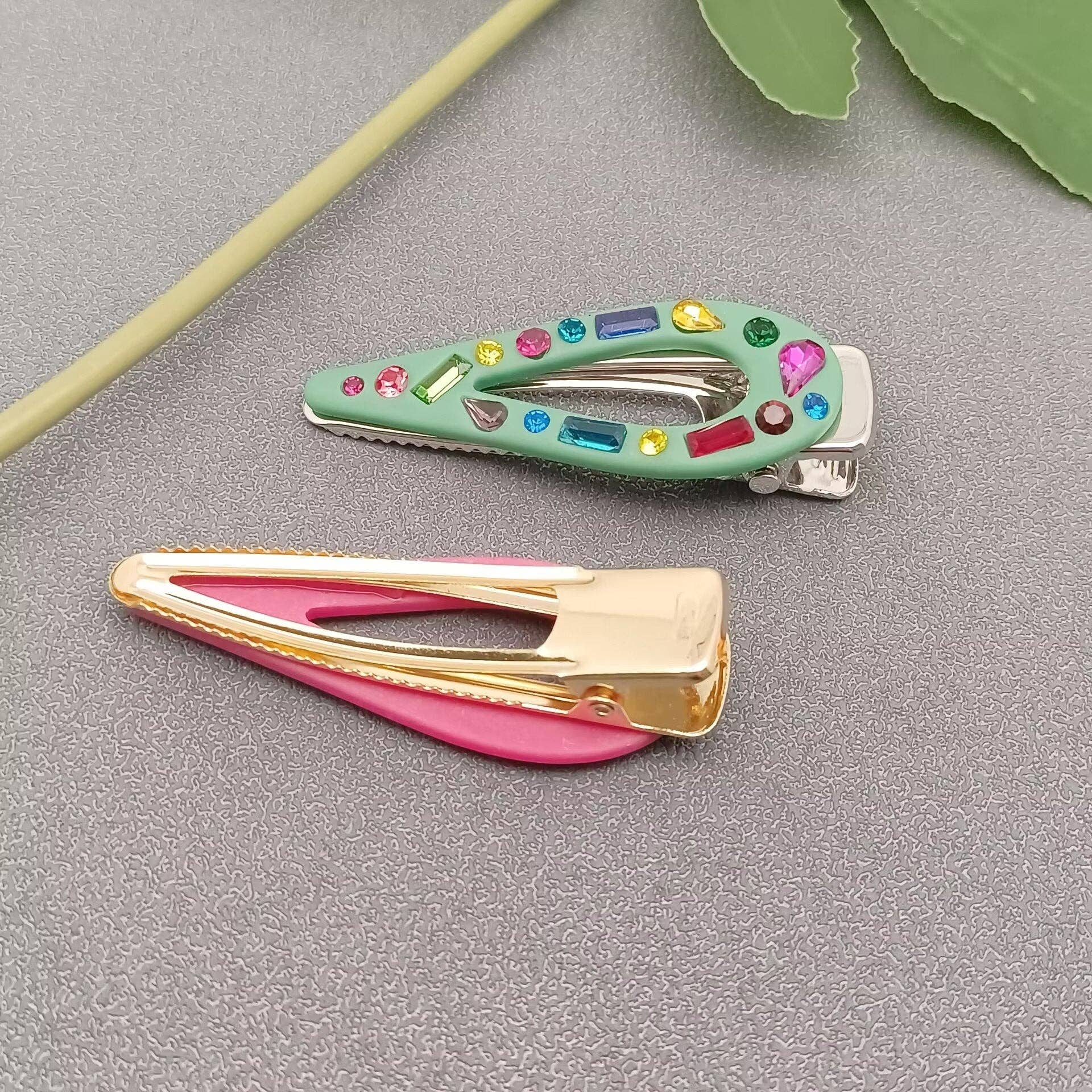 Candy Color Glass Resin Hair Clip