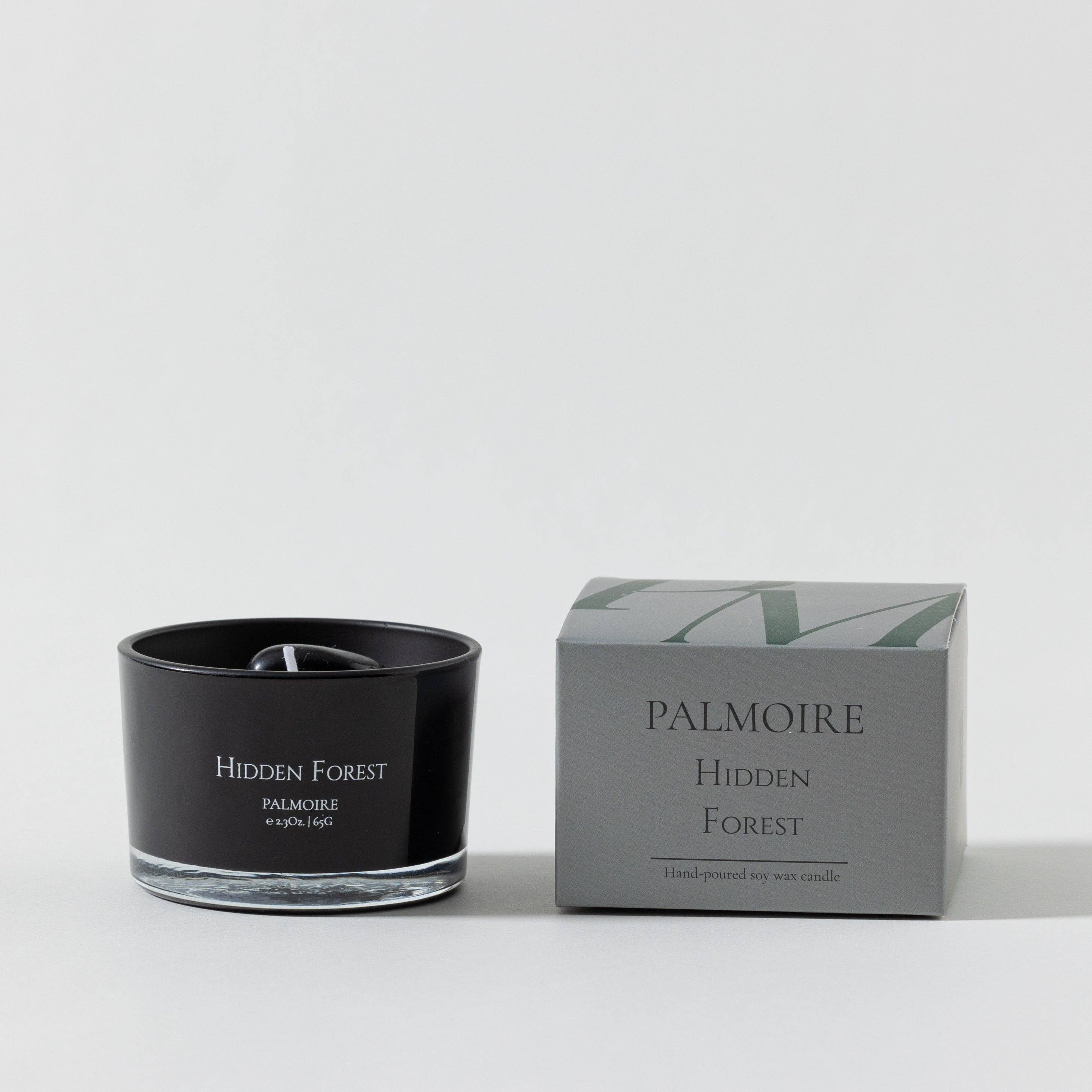 Hidden Forest Soy Wax Candle with gemstones [vanilla/rosewood/sandalwood]