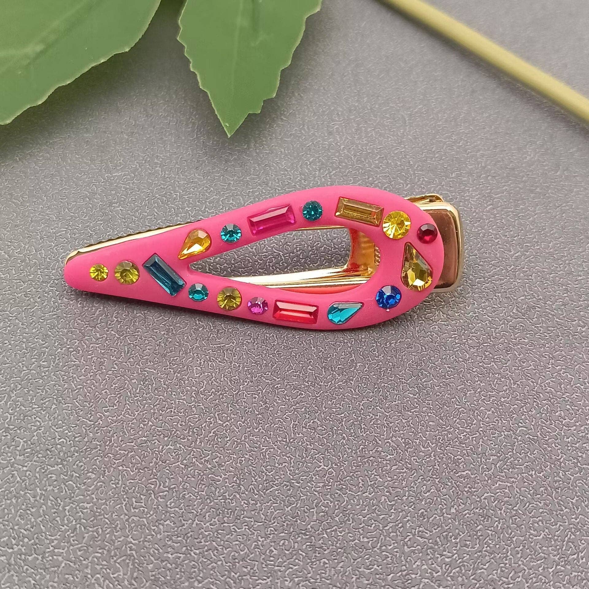 Candy Color Glass Resin Hair Clip