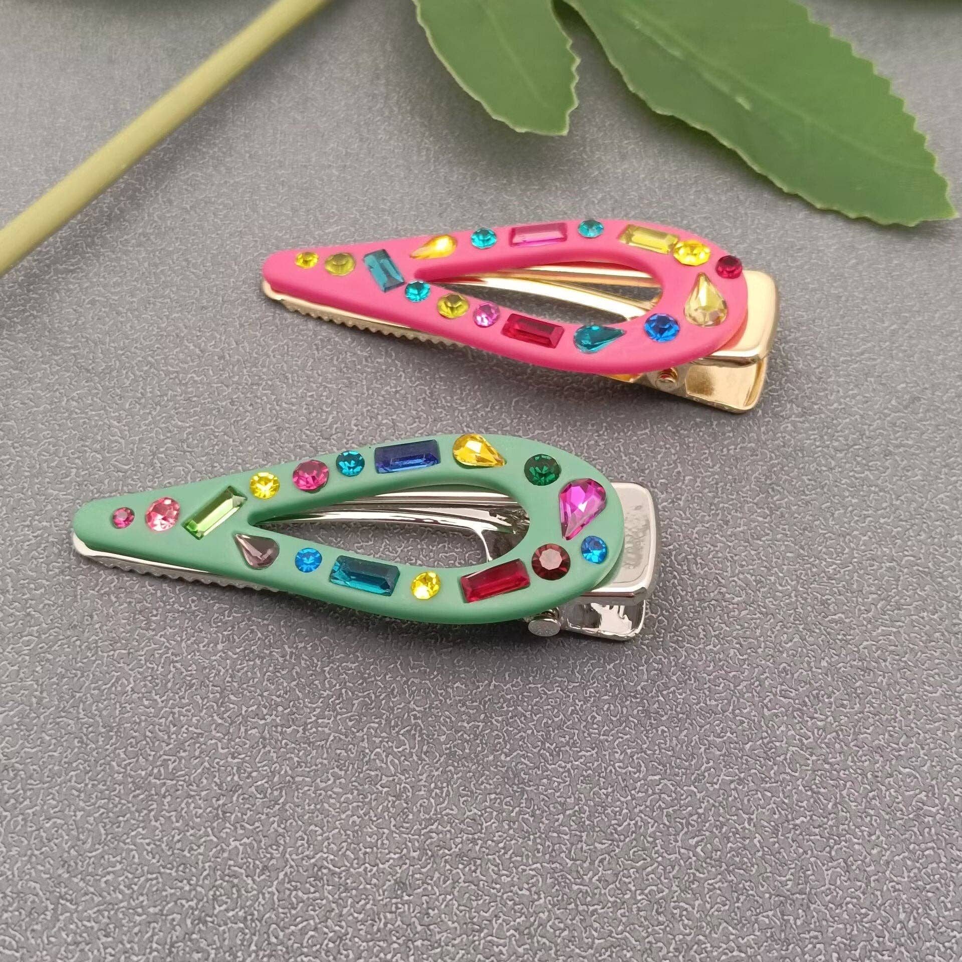 Candy Color Glass Resin Hair Clip