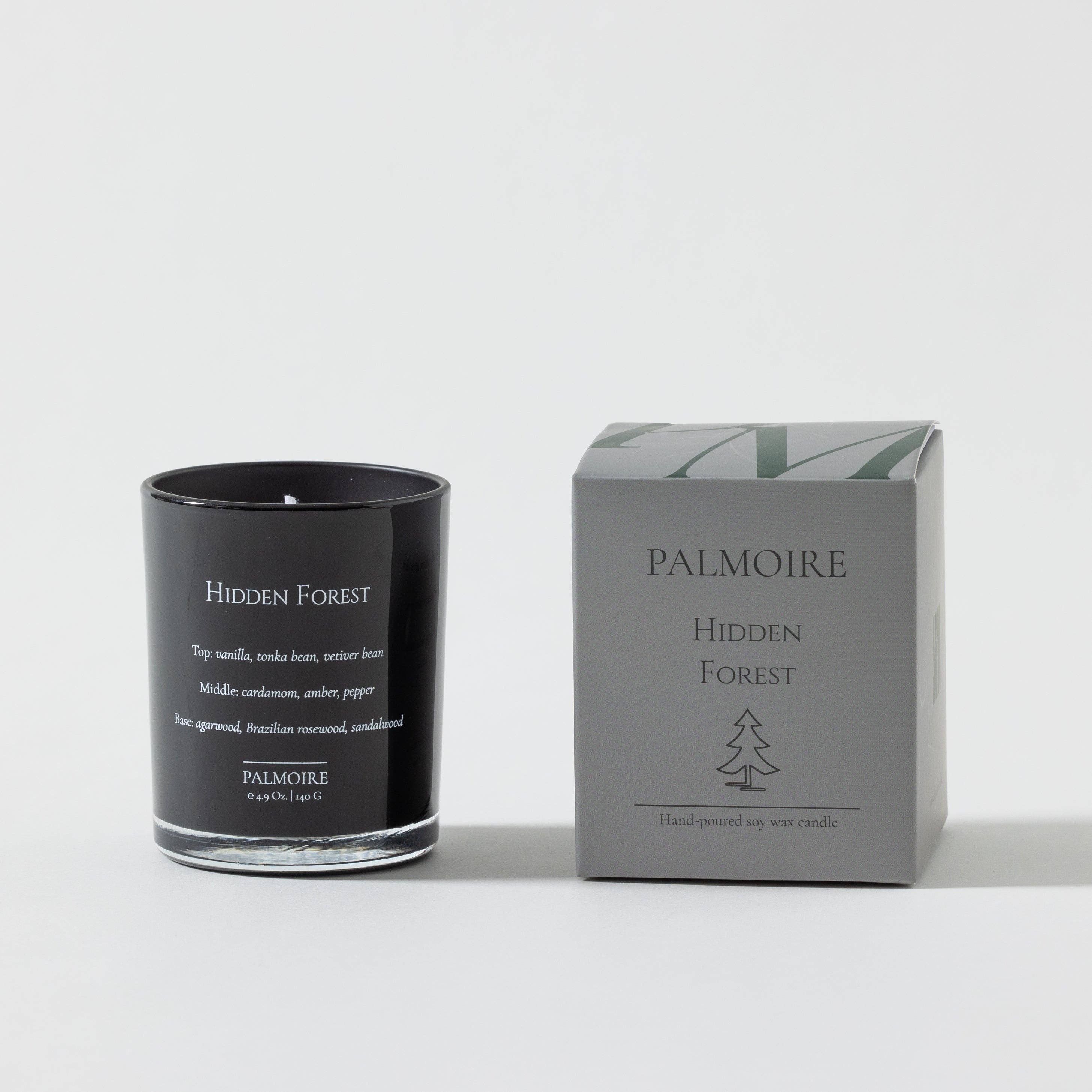 Hidden Forest Soy Wax Candle with gemstones [vanilla/rosewood/sandalwood]