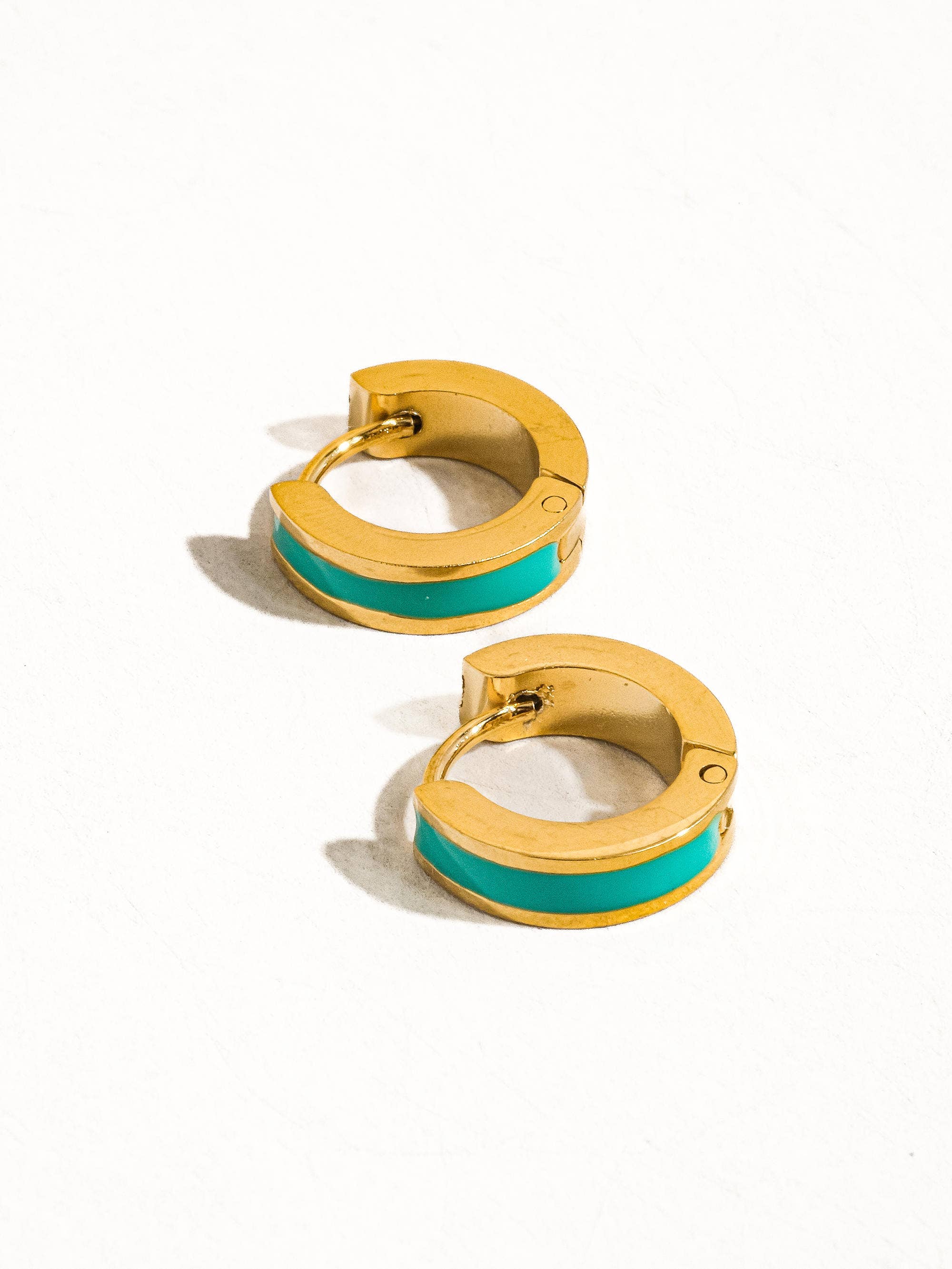 Etta 18K Non-Tarnish Colored Hoop Earring: Black