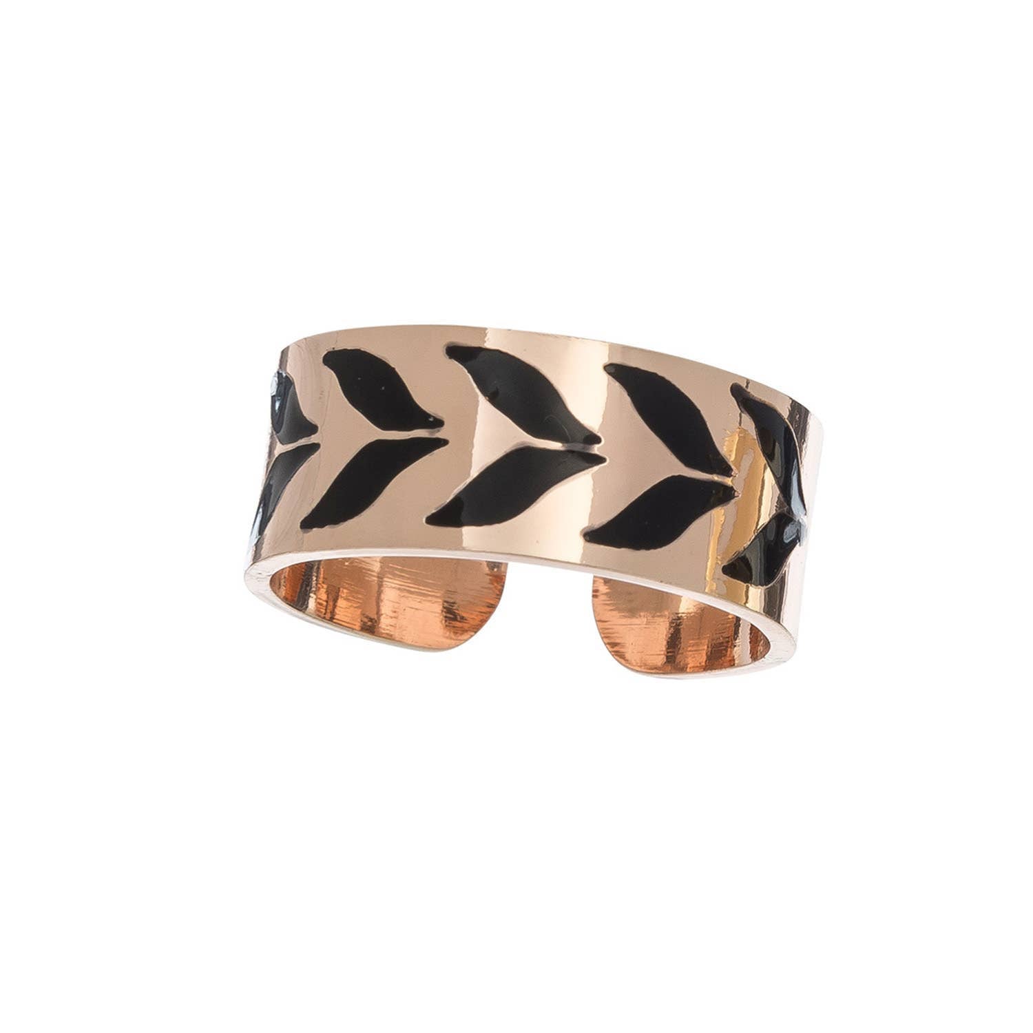 Hypoallergenic Stainless Steel Chevron Ring: Black