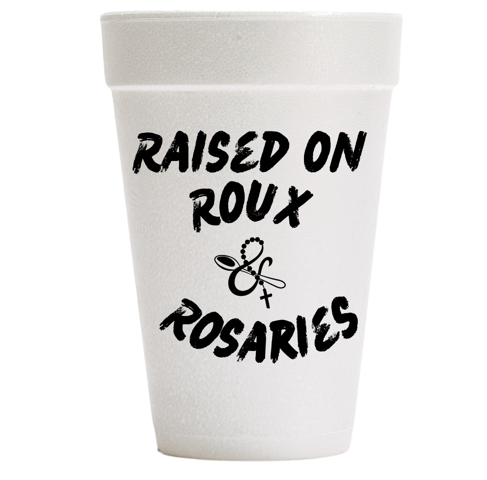 Raised on Roux & Rosaries Cup Sleeve