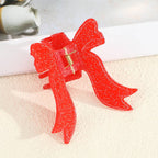 Stylish Checkered/Leopard/Glittery Bow-Shaped Hair Claw
