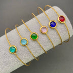 Multicolor Glass Crystal 18K Gold Plated S.Steel Cuff - FGS