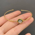 Multicolor Glass Crystal 18K Gold Plated S.Steel Cuff - FGS