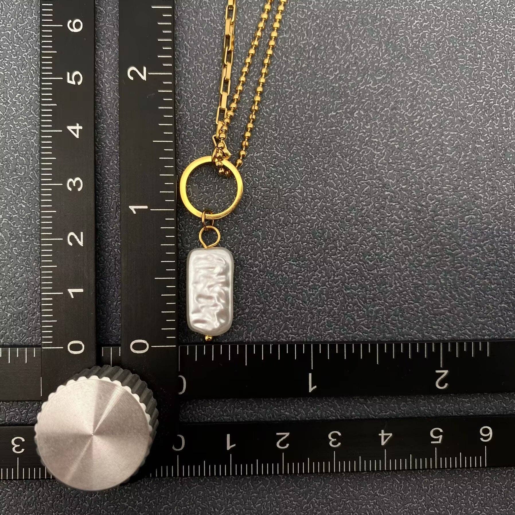 Imitation Baroque Pearl Charm18K Golden SS Necklace - FGS
