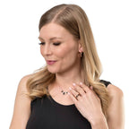 Hypoallergenic Stainless Steel Chevron Ring: White
