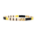 Boho Glass & Hematite Beaded TILA Beads Stretch Bracelet -BJ