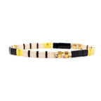 Boho Glass & Hematite Beaded TILA Beads Stretch Bracelet -BJ