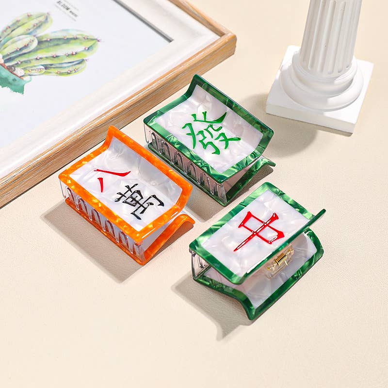 Mahjong Tile Shaped Hair Clip
