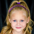 Adjustable No Slip Glitter Headband for Girls - Purple