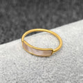 Curved Shell 18K Gold Plated Stainless Steel Fine Ring - FGS