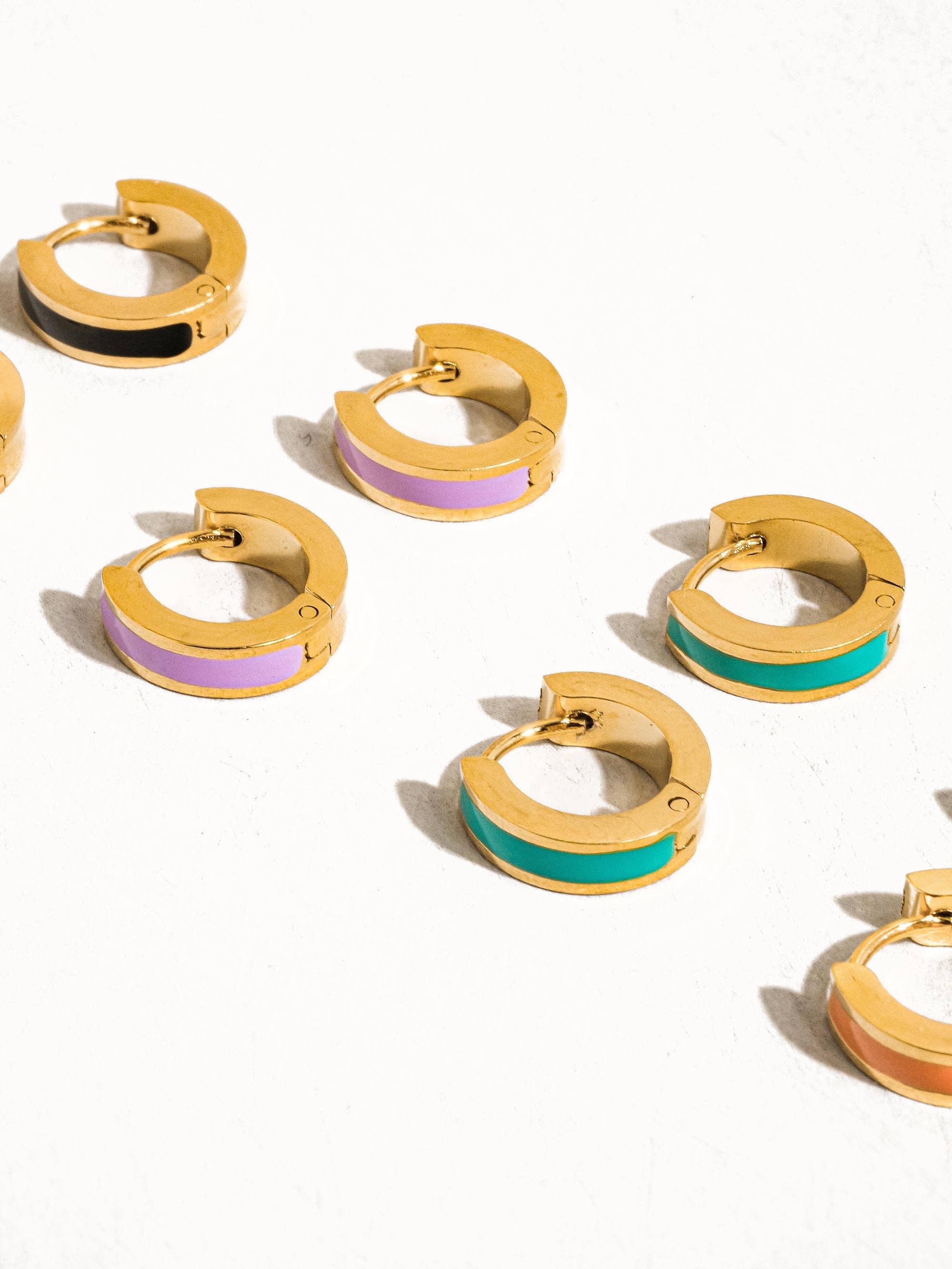 Etta 18K Non-Tarnish Colored Hoop Earring: Black
