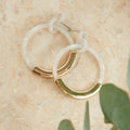 Sloane Tortoiseshell Post Bar Acrylic Hoop Earring: Snow Tortoise