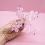 Pink Flower Hair Claw Clip