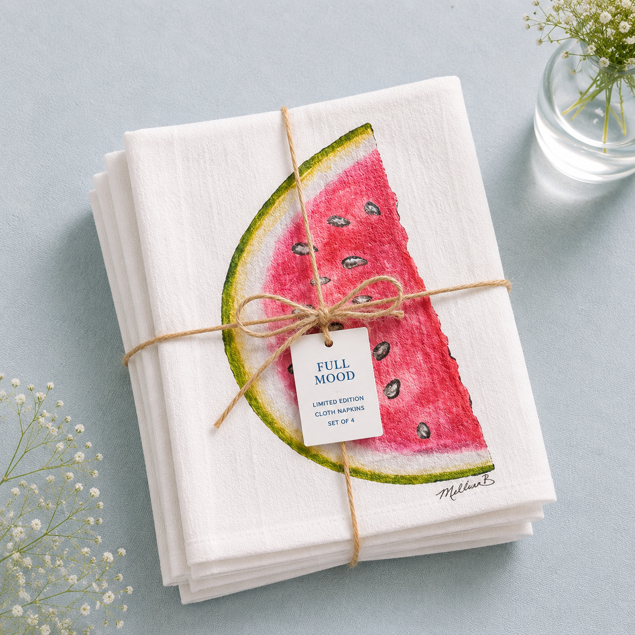 Limited Edition Watermelon Flour Sack Napkins