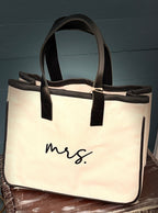 SALE Mini Mrs. Canvas Tote Bridal Bag