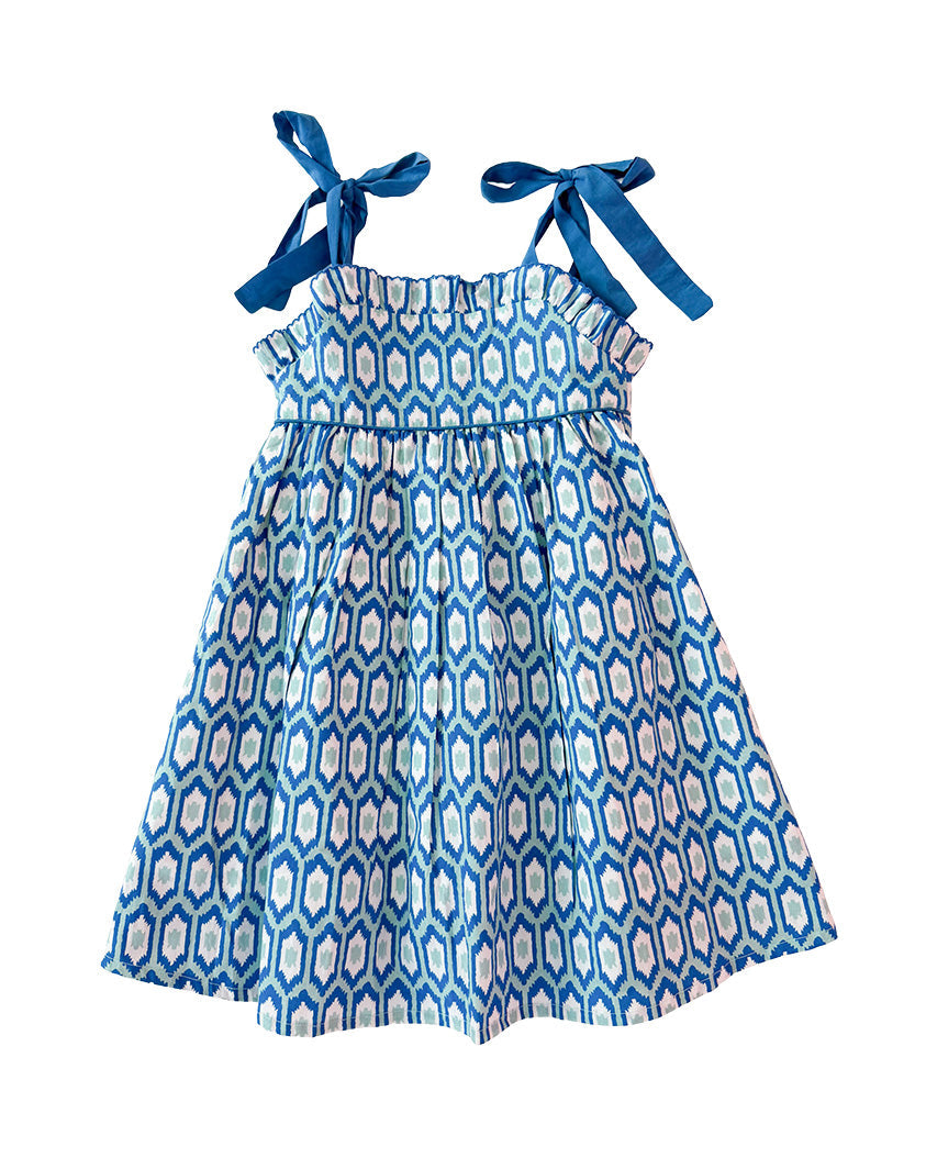 Blue Ikat Sun Dress- FINAL SALE