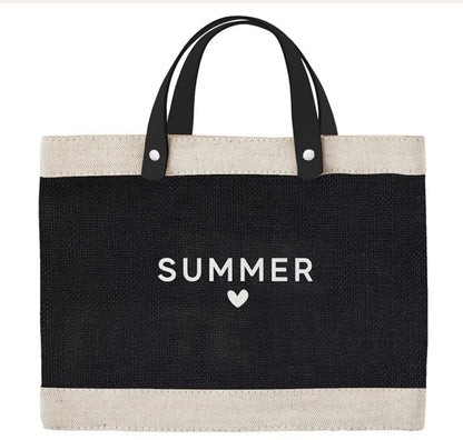 Summer Love Jute Tote Bag