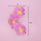 Pink Flower Hair Claw Clip