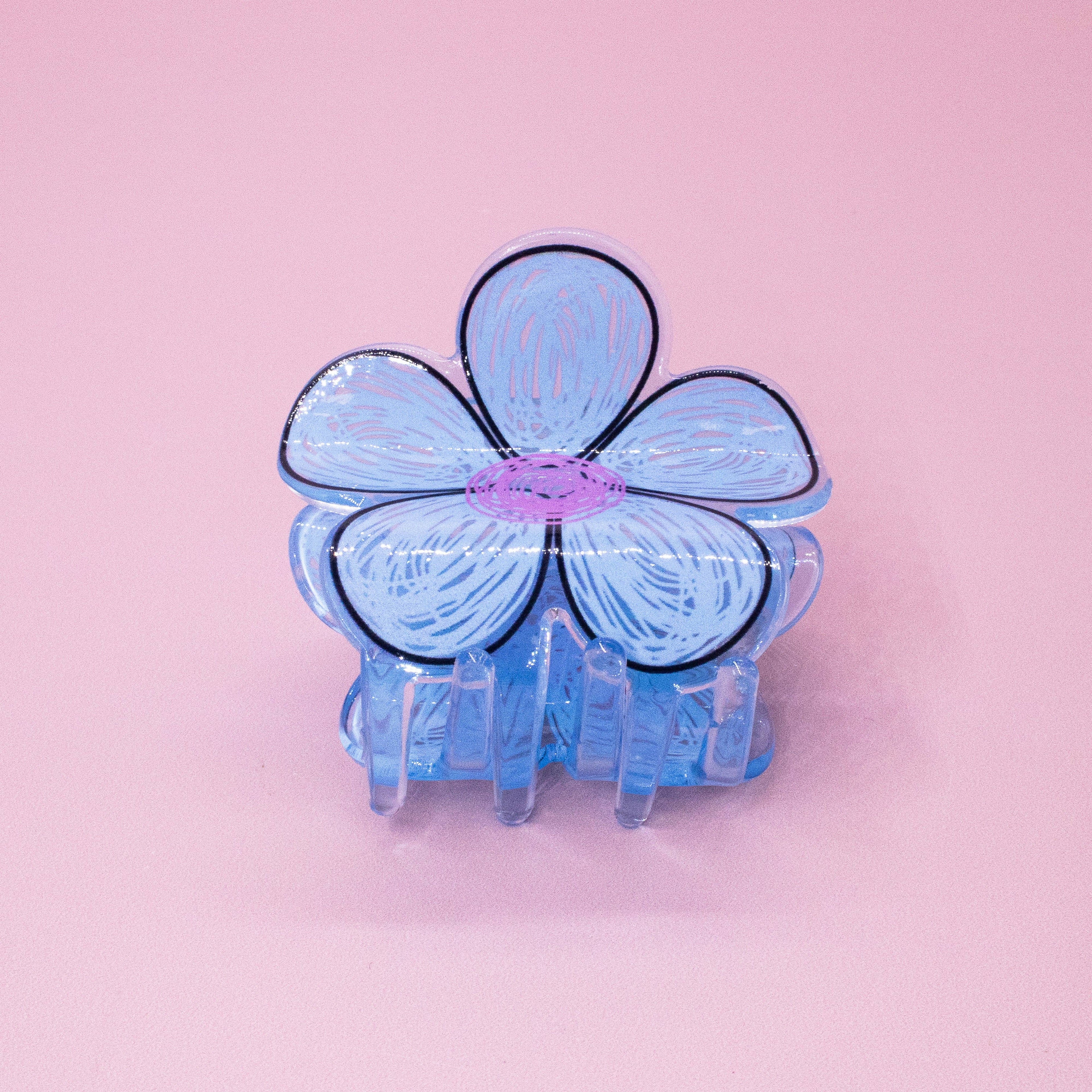 Blue Flower Hair Claw Clip
