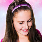 Adjustable No Slip Glitter Headband for Girls - Purple