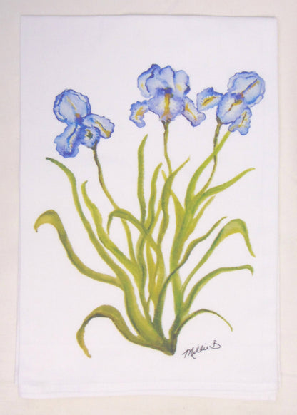 Limited Edition Watercolor Purple Iris Flour Sack Napkins