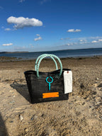 Mini Market Tote Oyster Bag -utility line aqua