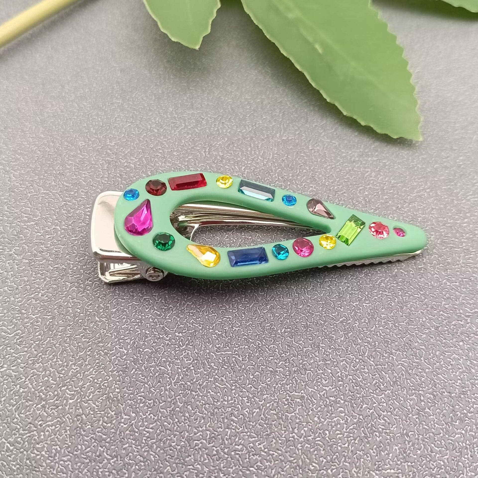 Candy Color Glass Resin Hair Clip