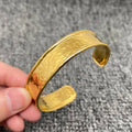 Hammered Texture 18K Gold Plated Stainless Steel Cuff - FGS