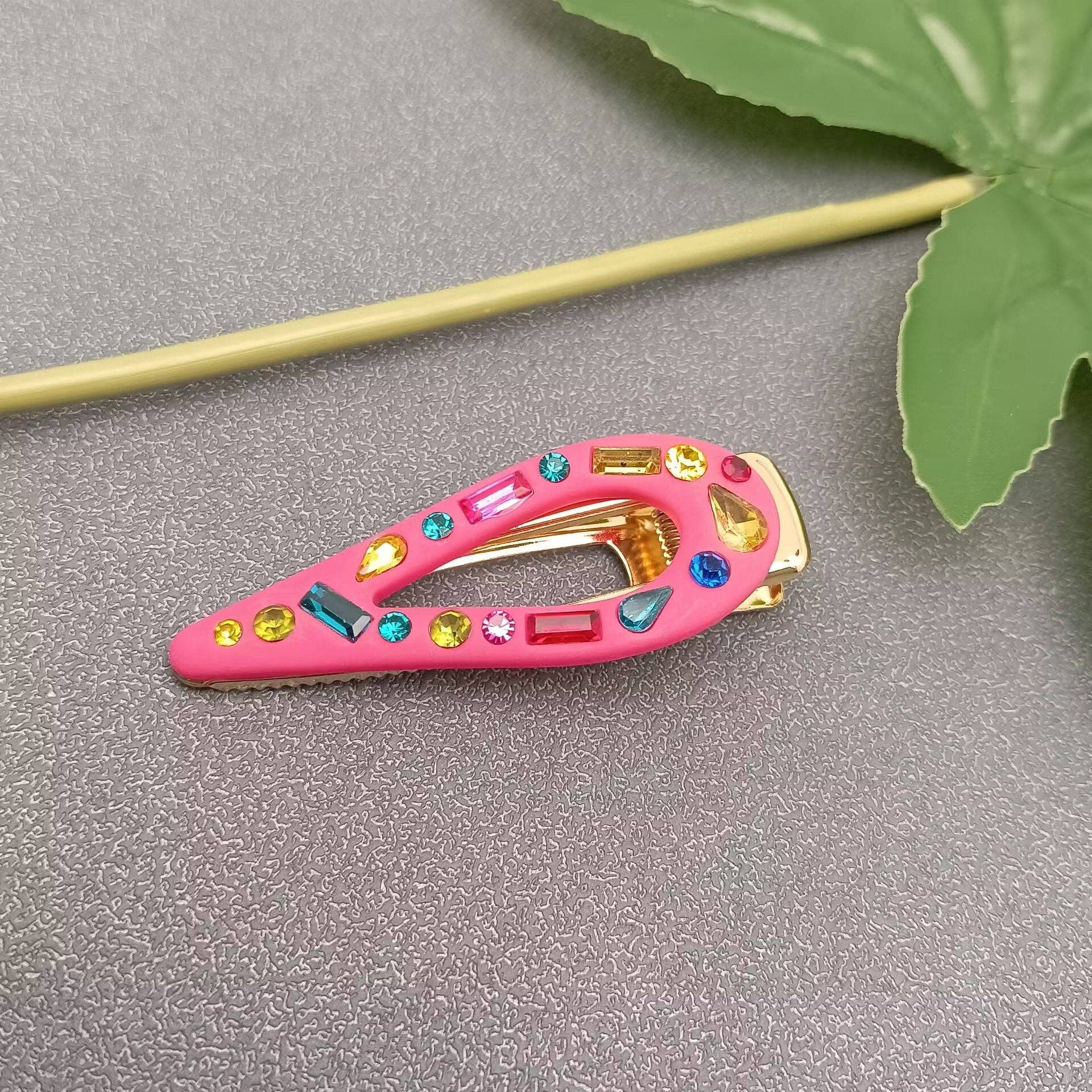 Candy Color Glass Resin Hair Clip