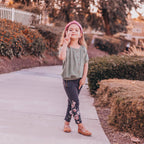 Kids Knot Headband - Gold Heart Stud Velvet