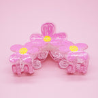 Pink Flower Hair Claw Clip
