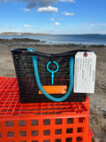 Mini Market Tote Bag ~ Aqua Handle