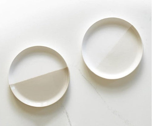 White Dipped Appetizer Plate Set