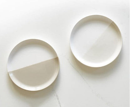 White Dipped Appetizer Plate Set