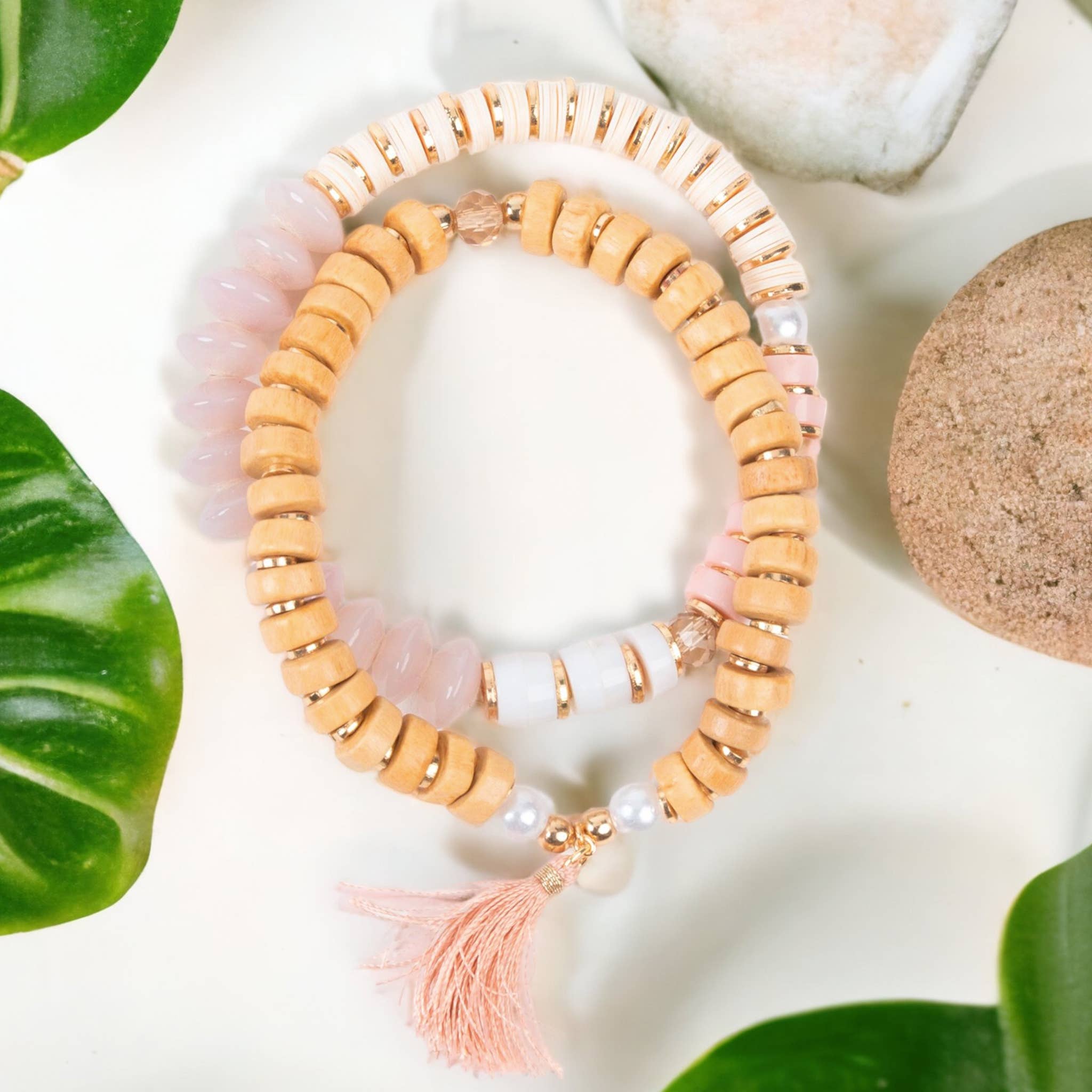 Hibiscus Blush Baby Pink Bracelet