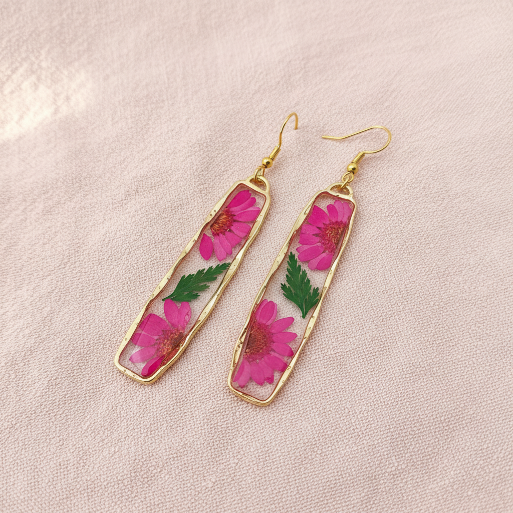 Earrings Flat - Blush Linen