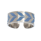 Hypoallergenic Stainless Steel Chevron Ring: White