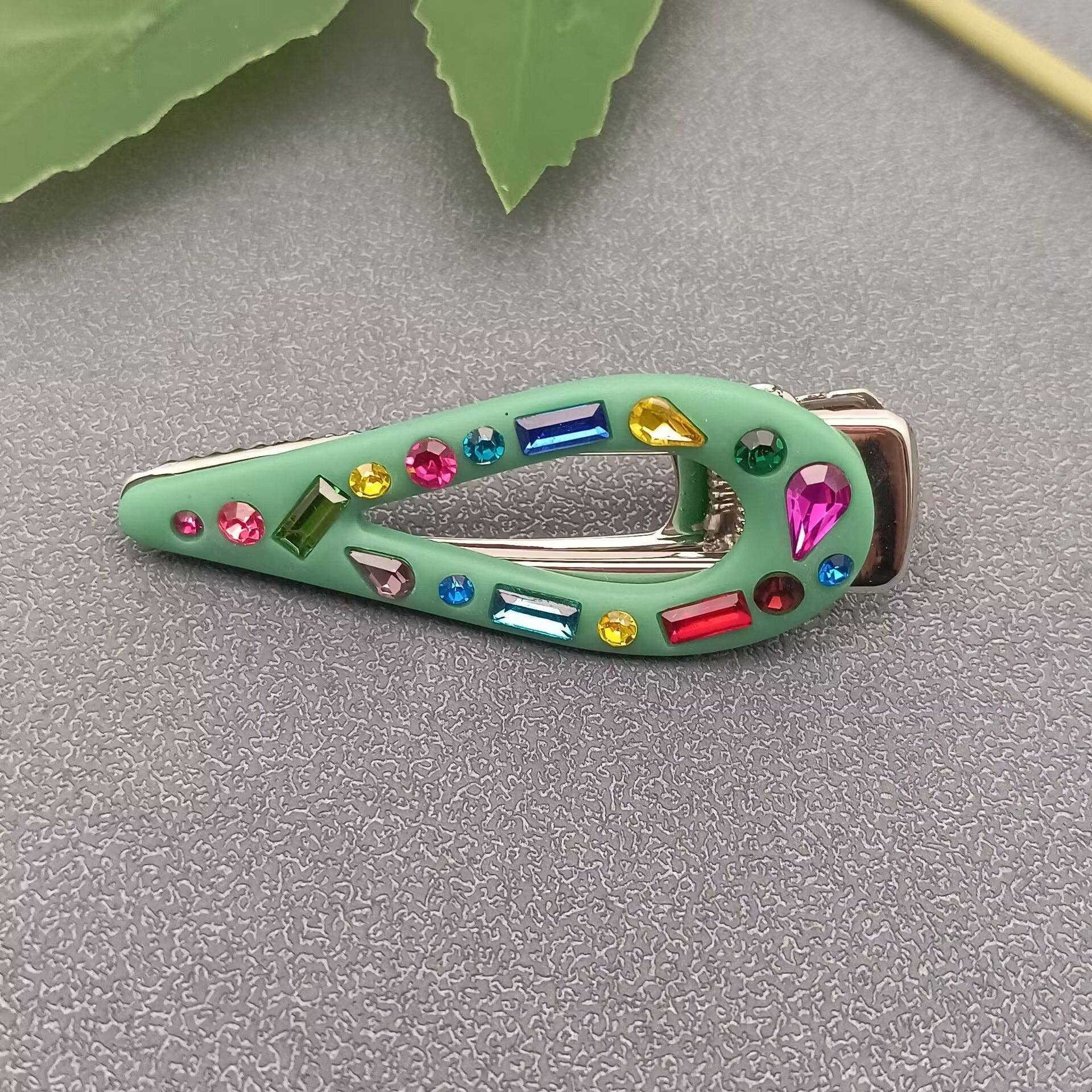 Candy Color Glass Resin Hair Clip