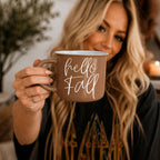Hello Fall Brown Mug