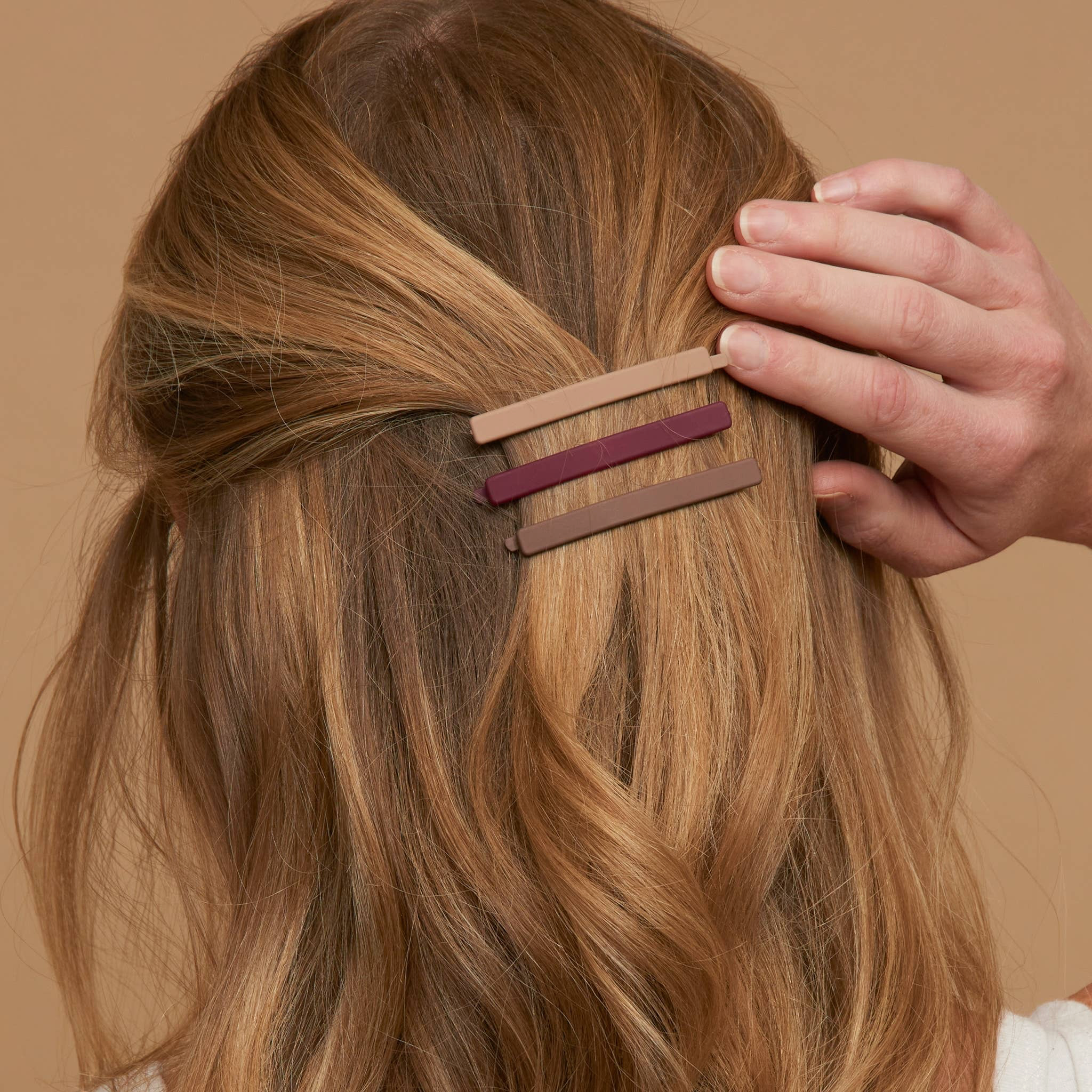 Plum 3 Piece Sidra Hair Pin Set: